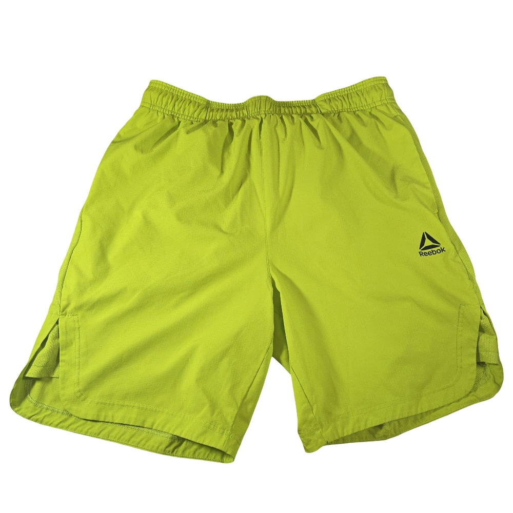 Reebok Men's Neon Green Athletic Shorts